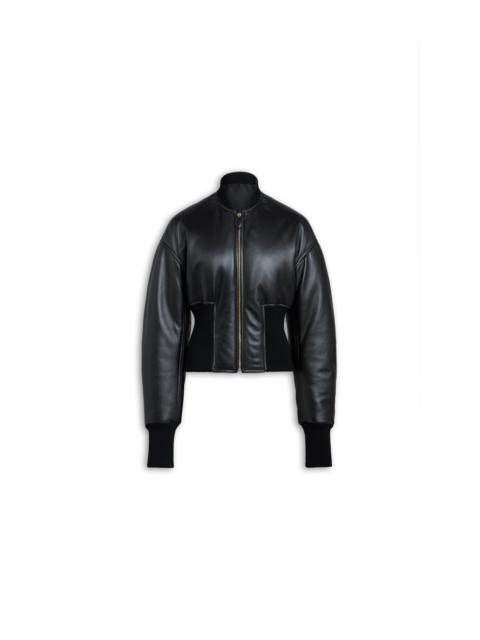 LEATHER CINCHED BOMBER