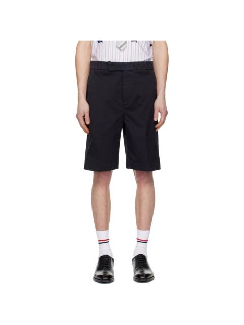 Navy Cotton Twill Utility Chino Shorts