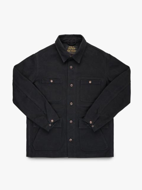 20OZ PARAFFIN COATED DUCK CHORE JACKET - BLACK