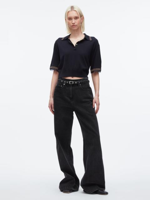 Cropped Polo with Organza