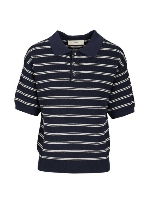 striped short-sleeve knit polo