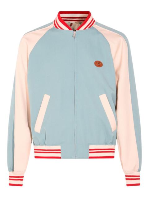 embroidered cat-motif bomber jacket