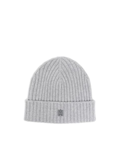 ribbed logo beanie hat