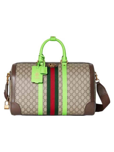 Gucci Gucci Savoy Medium Duffle Bag Beige/Ebony/Bright Green