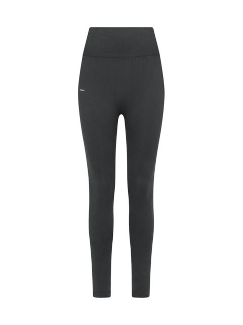 Womens Cotton-Stretch Leggings - Smoked Black