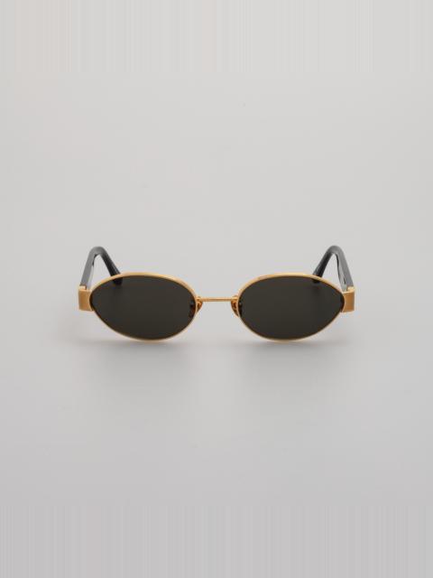 SADIE OVAL SUNGLASSES IN YELLOW GOLD