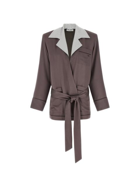 houndstooth striped blazer