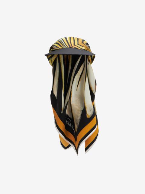 Hat with visor and Ray of Gold scarf