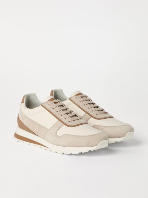 Washed suede and calfskin runners