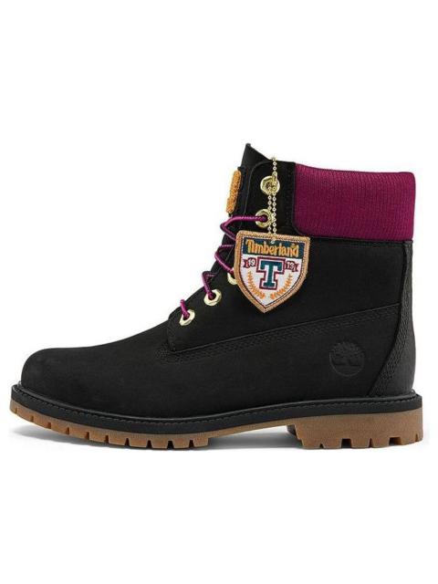 (WMNS) Timberland Heritage 6 Inch Waterproof Boots 'Black Nubuck with Pink' A44KXW
