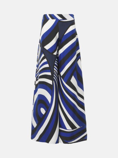 Iride silk twill palazzo pants