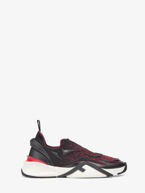 Black mesh running sneakers