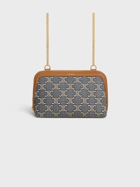 Clutch on Chain IN JACQUARD TRIOMPHE ALL OVER