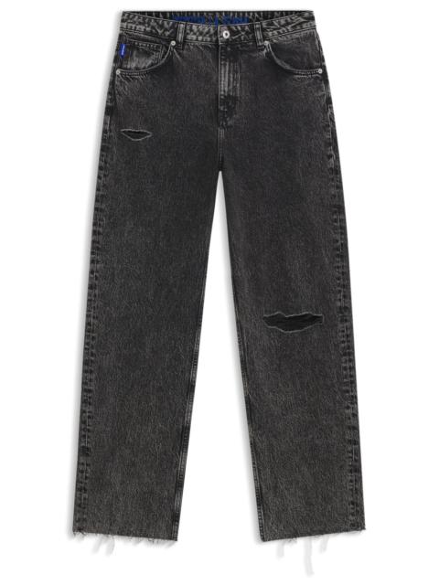 BLACK RELAXED-FIT JEANS IN RIGID DENIM