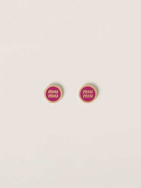 Enameled metal earrings