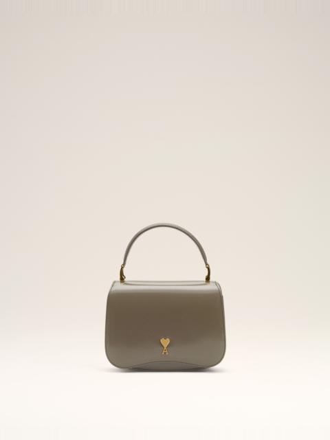 GREY GLAZED LEATHER TOP HANDLE PARIS PARIS BAG