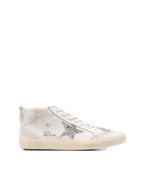 Mid Star glitter-star round-toe sneakers