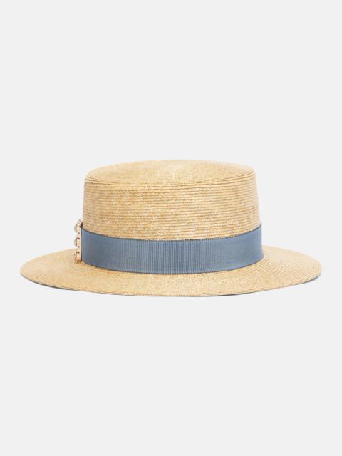 Très Vivier straw boater hat