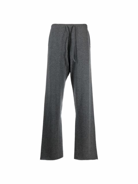 cashmere-blend straight leg track trousers