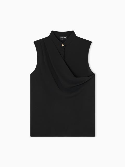 DRAPED TOP IN TRIPLE SILK GEORGETTE