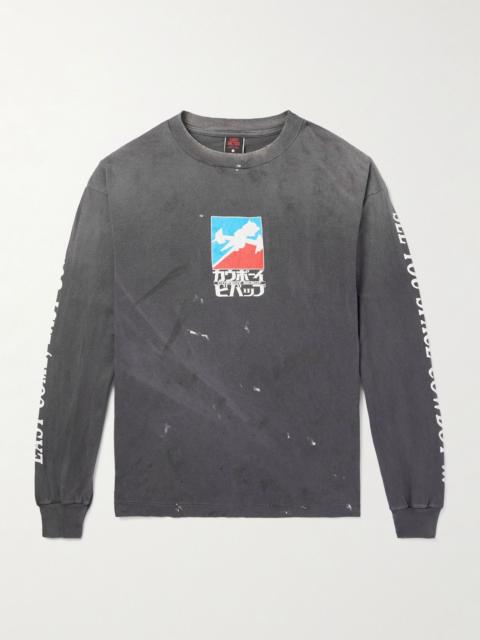 + Cowboy Bebop Easy Come Printed Cotton-Jersey T-Shirt Black