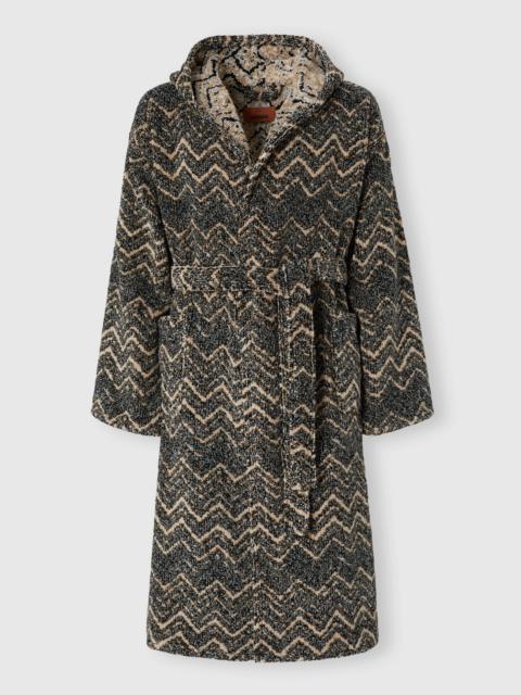 Azul cotton terry chevron bathrobe