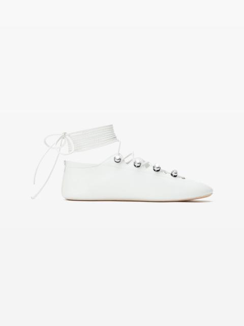 Vyolette Lace-Up Flat in Leather