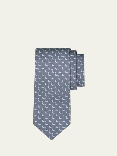 Men's Gancio Sea Lion-Print Tie