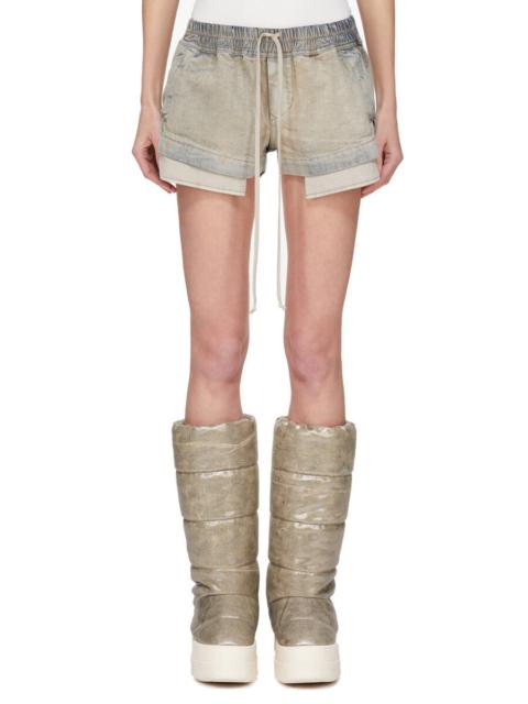Layered denim shorts Light denim
