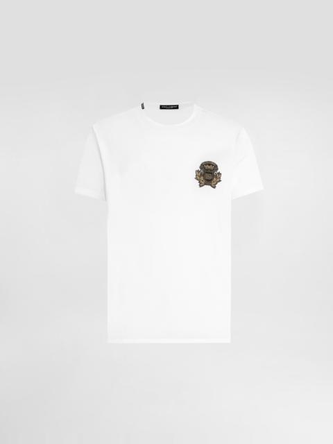 Cotton t-shirt with heraldic patch