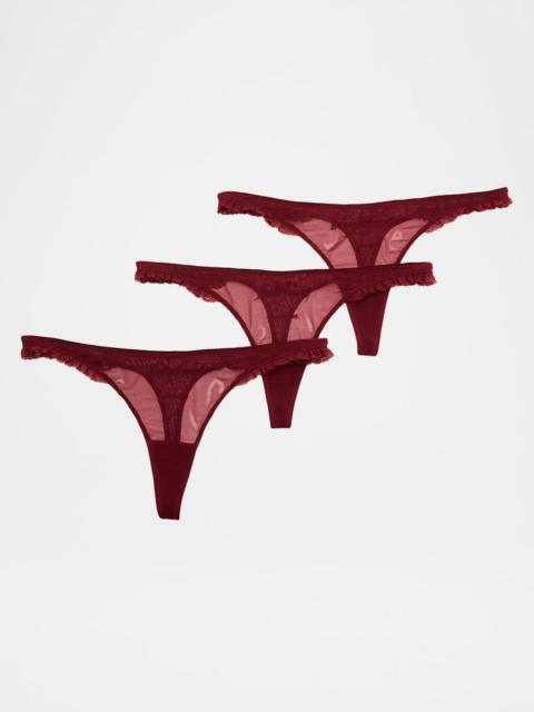 French Lessons Embroidered Thongs, Set of 3