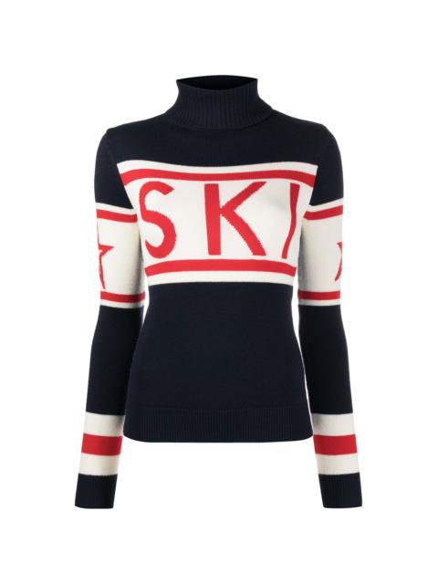 Ski intarsia knit roll neck jumper