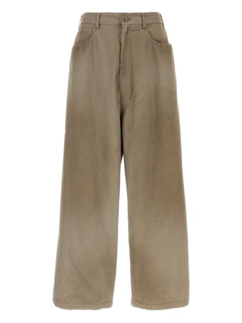 two-tone cotton trousers