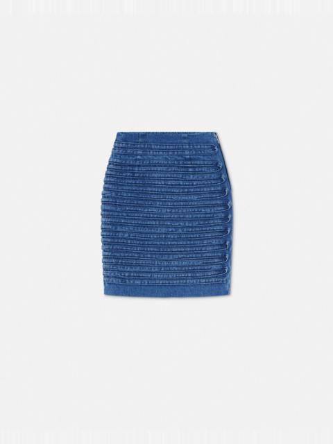 Denim Fitted Mini Skirt