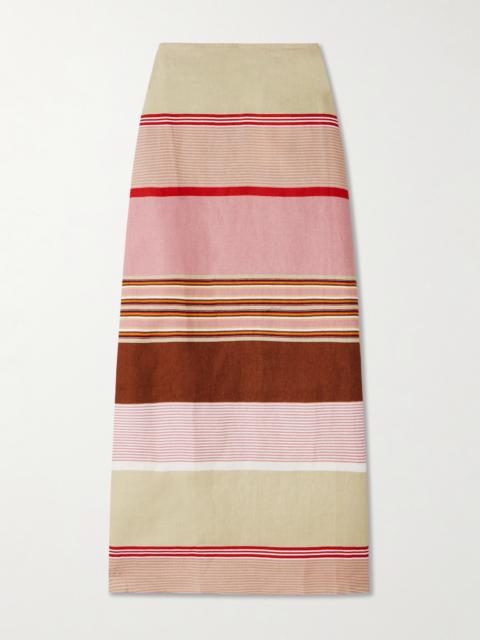 Martina Striped Linen Maxi Skirt