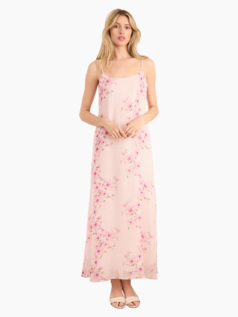 LUZ METALLIC CHIFFON MAXI DRESS AURORA BLOSSOM