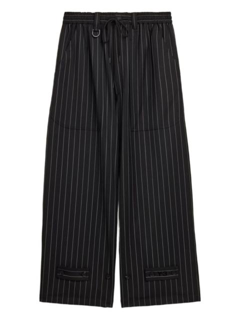 pinstripe drawstring trousers