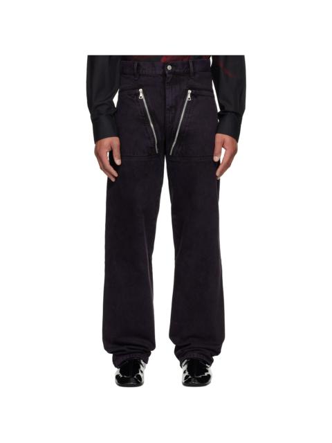 Purple Paneled Jeans