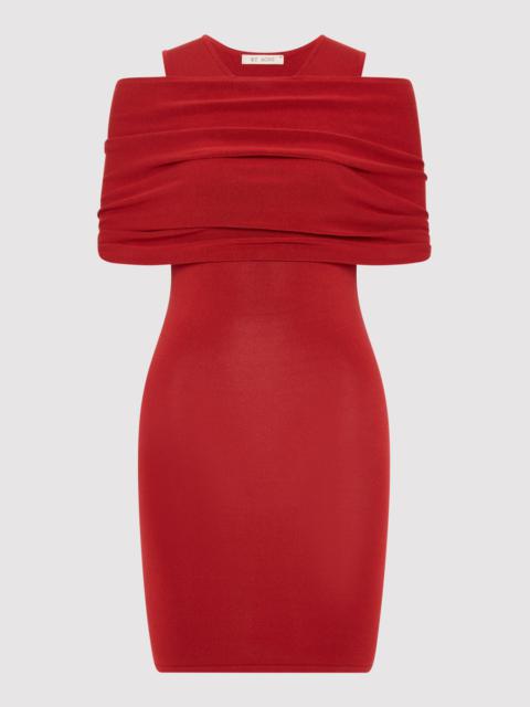 Detachable Layer Knit Dress - Rosso