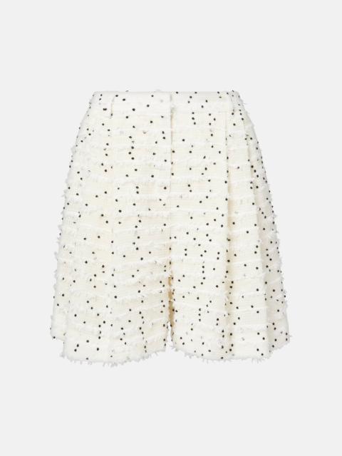 High-rise wool-blend tweed shorts