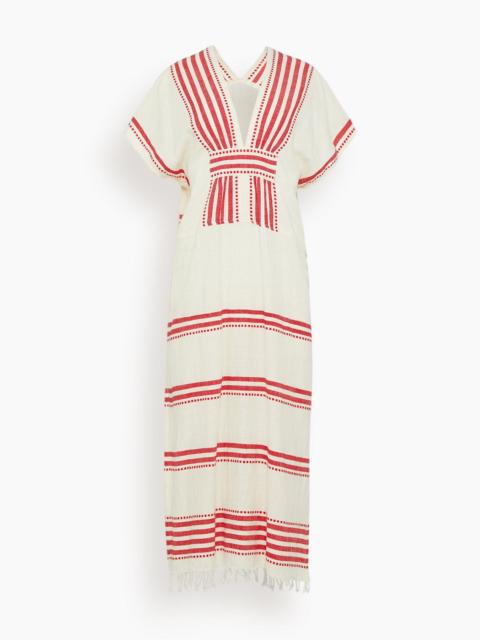 Gasira V-Neck Caftan in Eshe Red