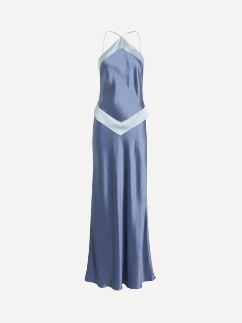 Jillian Cornflower Silk Dress
