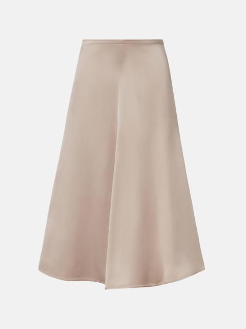 Silk midi skirt