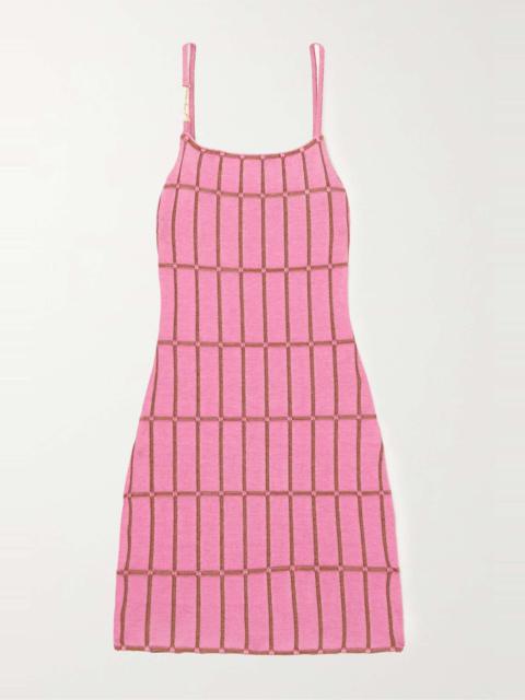 Malha embellished jacquard-knit mini dress