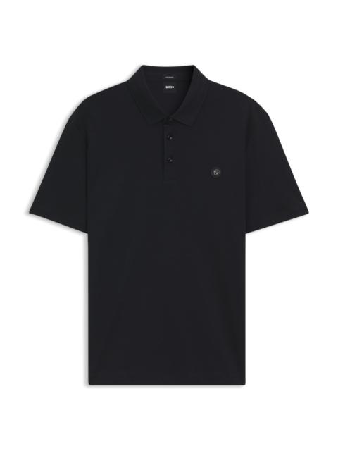 MERCERIZED-COTTON POLO SHIRT WITH DOUBLE B MONOGRAM