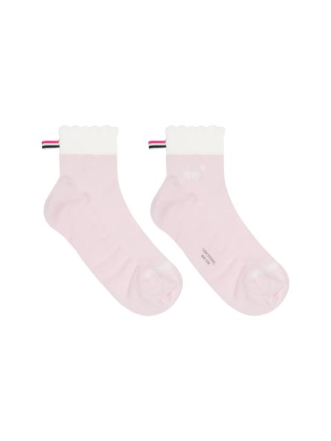Pink Pointelle Stitch Hector Crew Socks