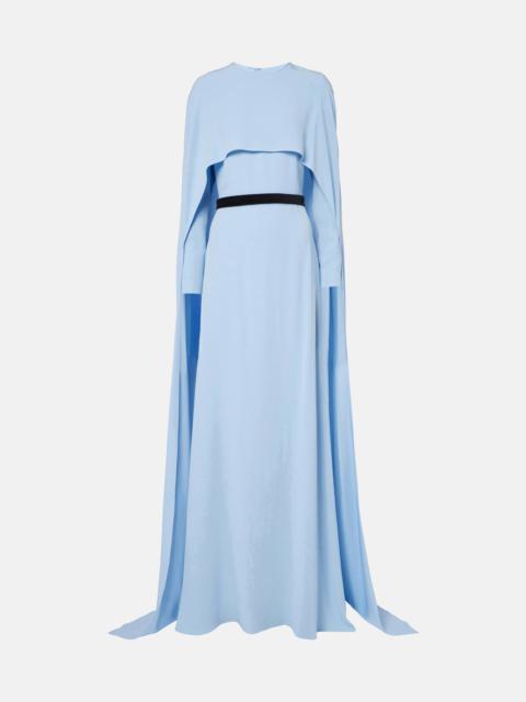 Natasha satin cape gown