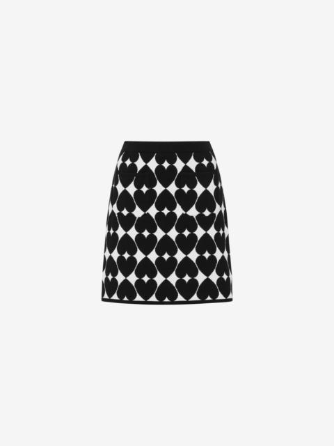 OPTICAL MINISKIRT WITH HEARTS