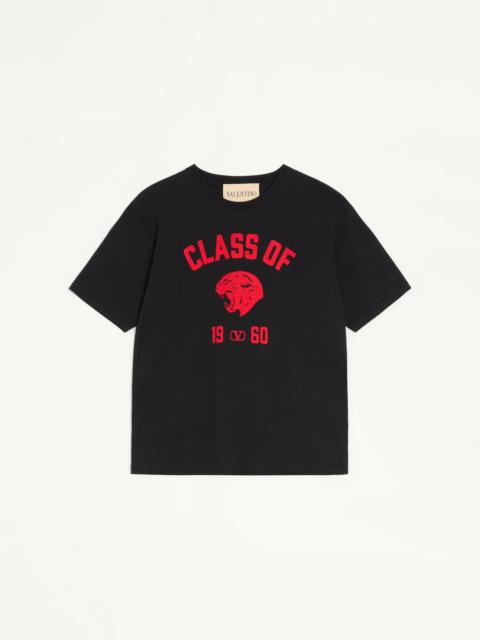 VALENTINO COTTON T-SHIRT WITH PANTHER PRINT