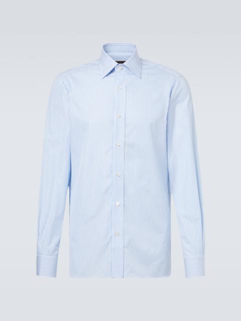 Striped cotton poplin shirt